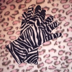 Zebra print gloves